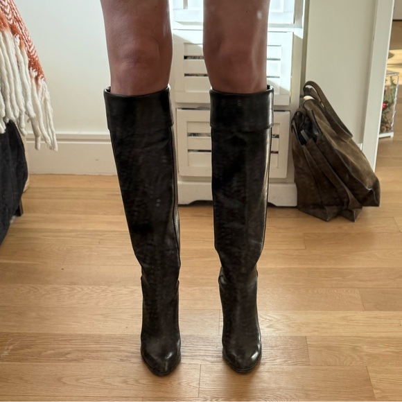 Costume National Tall Black Leather Boots - Picture 3 of 4